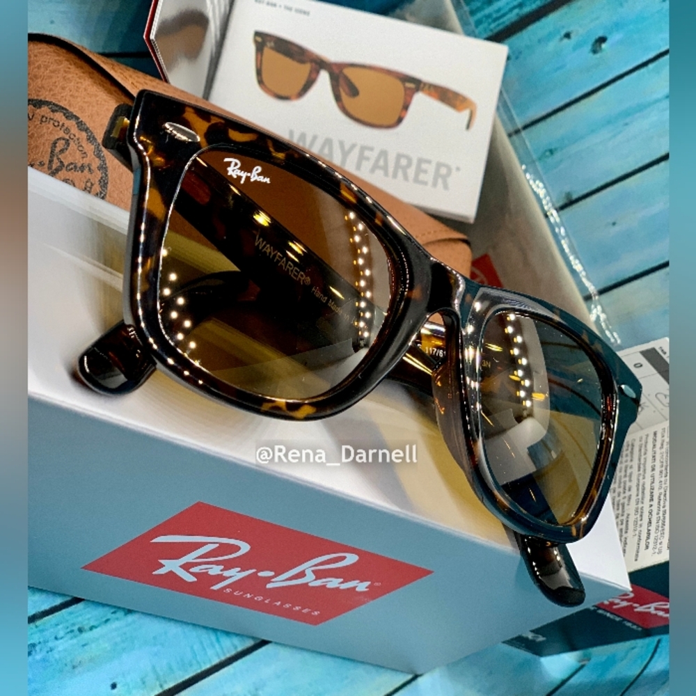 Ray-Ban Wayfarer Tortoise RB2140 Brown New - Picture 9 of 13
